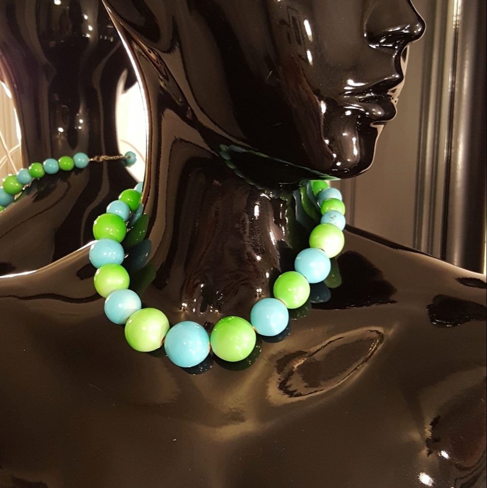 MIXIT Necklace Blue & Green Beads